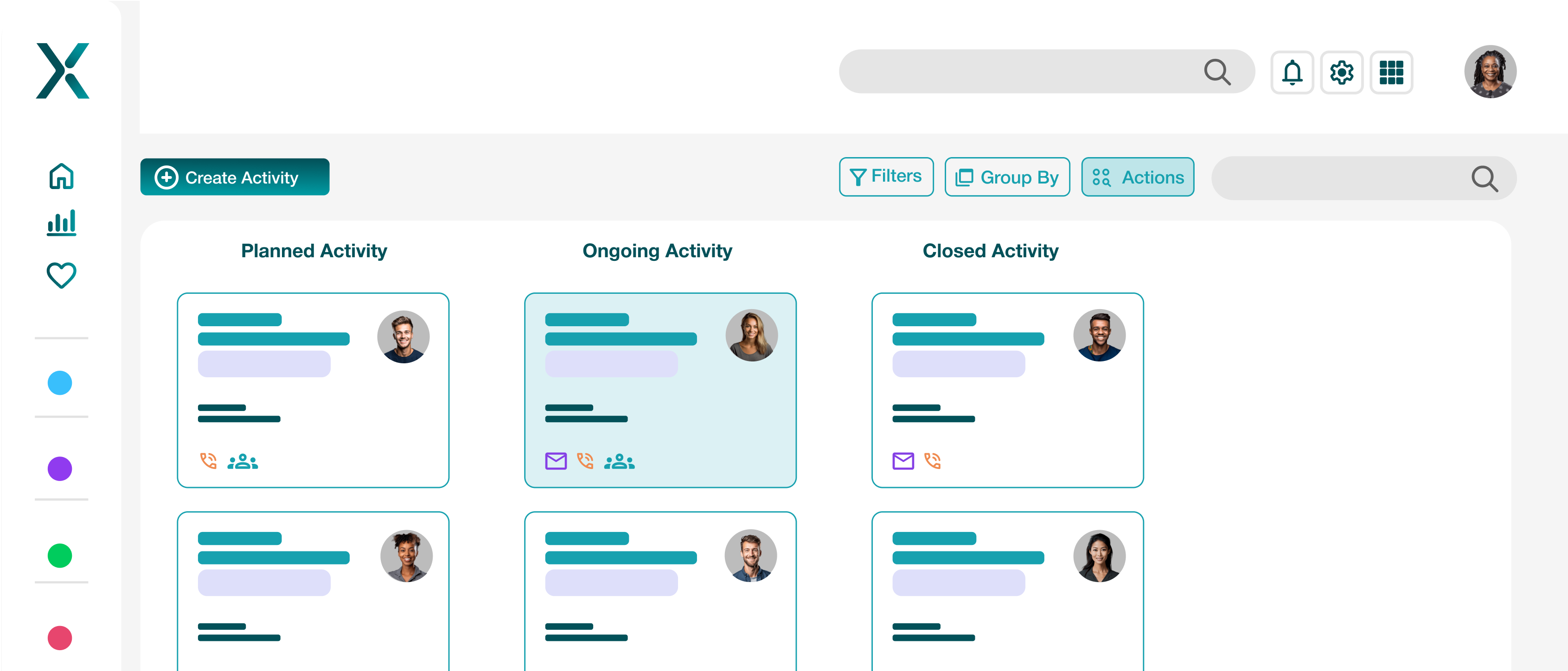 Interfaccia della piattaforma blendX